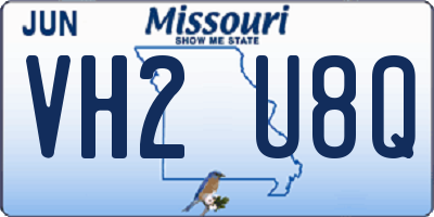 MO license plate VH2U8Q
