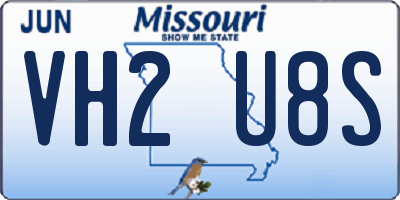 MO license plate VH2U8S