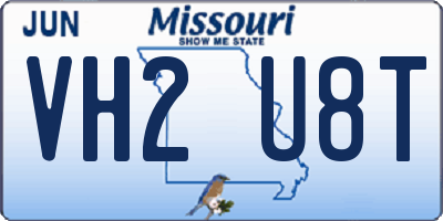 MO license plate VH2U8T