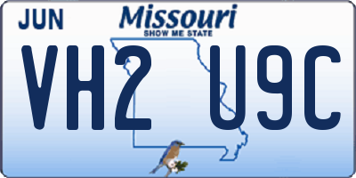 MO license plate VH2U9C