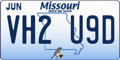 MO license plate VH2U9D
