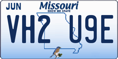 MO license plate VH2U9E