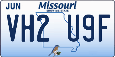 MO license plate VH2U9F