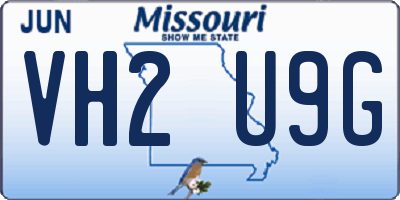 MO license plate VH2U9G