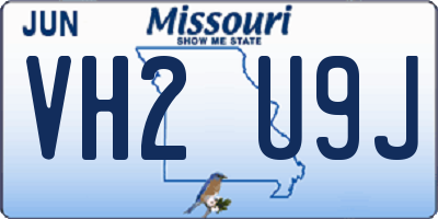 MO license plate VH2U9J