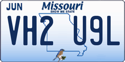 MO license plate VH2U9L