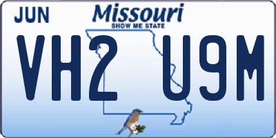 MO license plate VH2U9M