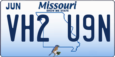 MO license plate VH2U9N