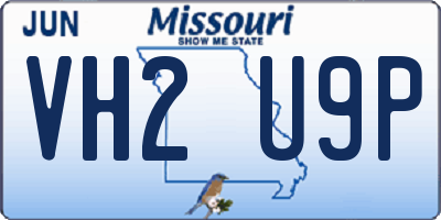MO license plate VH2U9P
