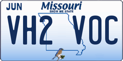 MO license plate VH2V0C