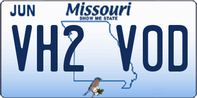MO license plate VH2V0D