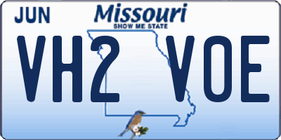 MO license plate VH2V0E