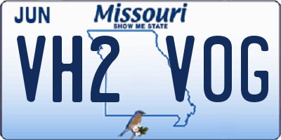 MO license plate VH2V0G