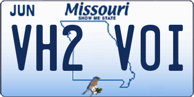 MO license plate VH2V0I