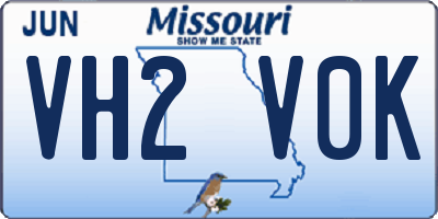 MO license plate VH2V0K