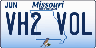 MO license plate VH2V0L