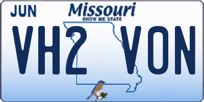MO license plate VH2V0N