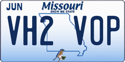 MO license plate VH2V0P