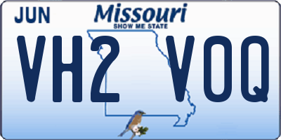 MO license plate VH2V0Q