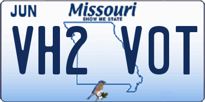 MO license plate VH2V0T