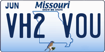 MO license plate VH2V0U