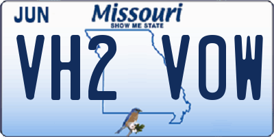 MO license plate VH2V0W