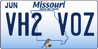 MO license plate VH2V0Z