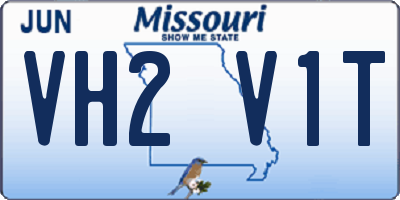 MO license plate VH2V1T