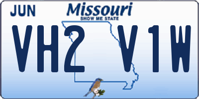 MO license plate VH2V1W