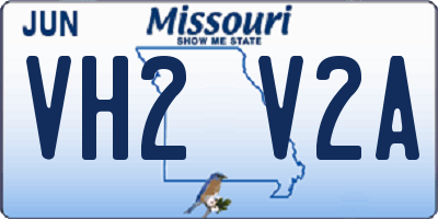MO license plate VH2V2A