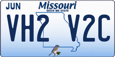 MO license plate VH2V2C