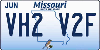 MO license plate VH2V2F