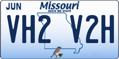 MO license plate VH2V2H