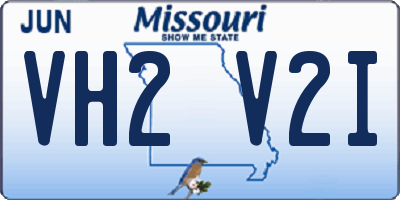 MO license plate VH2V2I