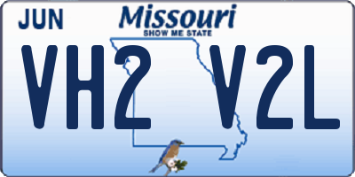 MO license plate VH2V2L