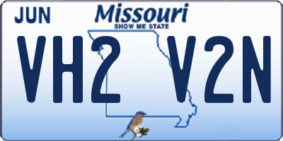 MO license plate VH2V2N
