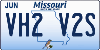 MO license plate VH2V2S
