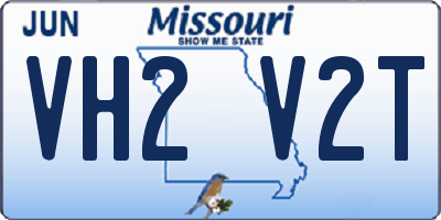 MO license plate VH2V2T