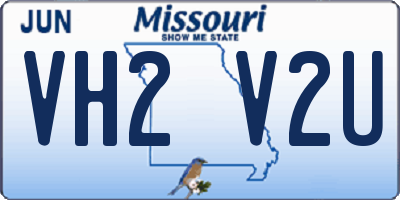 MO license plate VH2V2U