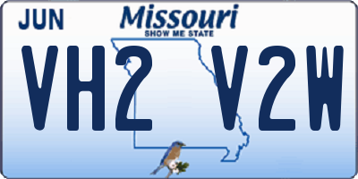 MO license plate VH2V2W