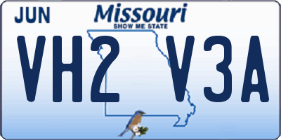 MO license plate VH2V3A