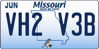 MO license plate VH2V3B