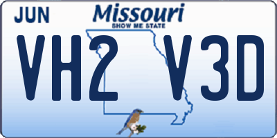 MO license plate VH2V3D
