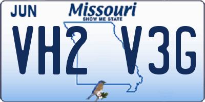 MO license plate VH2V3G