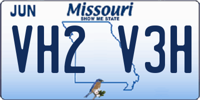 MO license plate VH2V3H