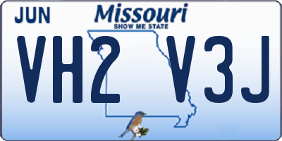 MO license plate VH2V3J