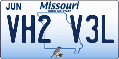 MO license plate VH2V3L
