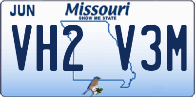 MO license plate VH2V3M