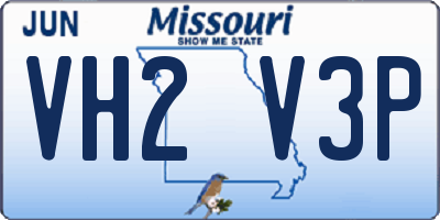 MO license plate VH2V3P