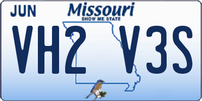 MO license plate VH2V3S
